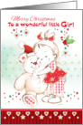 Christmas, Girl - Cute Baby Girl Cuddles Her Teddy card