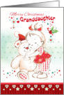 Christmas, Granddaughter - Cute Baby Girl Cuddles Her Teddy card