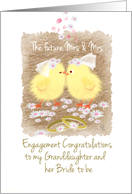 Granddaughter, Gay, Engagement, Congratulations - 2 chicks Kissing card