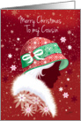 Christmas, Cousin - Girl in Trendy Red Hat card