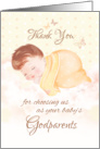 Thank You, for Choosing Us as Godparents, Baby on Clouds in Lemon card