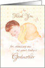 Thank You, for Choosing Me, as Godmother, Baby on Clouds in Lemon card
