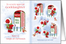 Goddaughter, Christmas Storybook Style-Little Girl Mails Santa Letter card