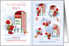 Niece, Christmas Storybook Style - Little Girl Mailing Santa Letter card