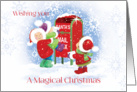 Christmas, Santa’s Mail Box-3 Kids Mailing Santa Letters card