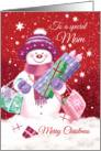Christmas, Mam - Cute Snow Women Shopping with Presents card
