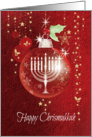 Happy Chrismukkah, Interfaith, Christmas, Hanukkah - Bauble & Menorah card