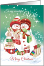 Lesbian, Christmas, for Wife-2 Snow Women Shopping in the City card