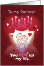 Gay Valentine for Life Partner - Cartoon Male Couple in Bed card