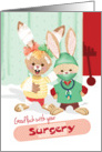 Good Luck, Surgery - Bunny in Bandages & Bunny in Scrubs card