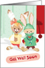 Get Well Soon - Bunny in Bandages & Bunny in Scrubs card