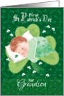 First St.Patrick’s Day, Grandson-Baby Asleep on Shamrock card