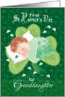 First St.Patrick’s Day, Granddaughter-Baby Asleep on Shamrock card