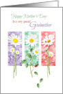 Mother’s Day, Godmother - 3 Long Stem Daisies card