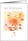 Get Well Soon - 2 Orange Flowers with Sepia Leaves card