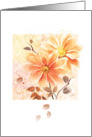Blank, Any Occasion - 2 Orange Flowers with Sepia Leaves card