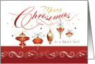 Christmas, Business, Valued Client, Ornaments Hang from Words card