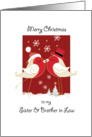 Merry Christmas, Sister & Brother in Law. 2 Robins Kissing card