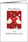 Merry Christmas, Brother & Sister in Law. 2 Robins Kissing card