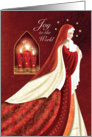 Christmas, Madonna & Child, with Candles, Joy to the World card