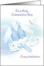 Congratulations, First Holy Communion, Boy’s Clothes card