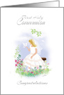 First, Communion, Congratulations, Girl in Veil, with Dove card