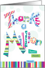 Thanks a Million, Thank You, Colorful, Words card