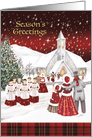 Season’s Greetings, Christmas Vintage Style Choir Boys Caroling, card