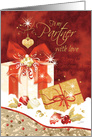 Christmas, Partner, Stylish, Presents, Ornaments and Heart card