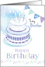Happy Birthday, Brother, 2 Tier Cake with Candles and Buntings card
