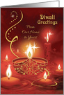 Diwali Greetings, Our Home to Yours, Diya with Floating Candles card