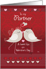 Valentine’s Day, Partner, Two Lovebirds about to Kiss, Tweet card