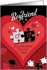 Valentine’s Day, Gay, Boyfriend, Made For Each Other, Jigsaw Pieces card