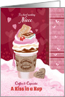 Valentine’s Day, Niece, Away at College, Coffee & Cupcake, Kiss, Kup card