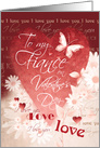 Valentine’s Day, Fiance, Large Red Heart, Daisies & Butterfly card