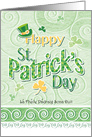 St. Patrick’s Day, Decorative, Words, Leprechaun Hat, and Shamrock, card