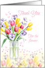 Thank You for the Flowers, Tulips in Glass Vase card