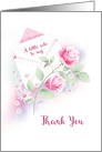 Thank You for the Flowers, A Note of Thanks, Envelope & Roses card