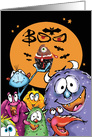 Halloween, Boo, Monsters with Eyeball in Cupcake card