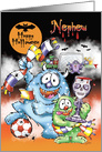 Halloween, Nephew, Soccer Monsters with Skull Design Cup card