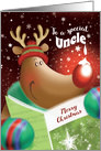 Merry Christmas, Uncle, Cute Deer with Snowdrop on Nose card