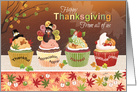 Thanksgiving, From All of Us, Cupcakes with Toppings to appreciate card