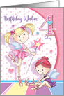 Birthday Girl Age 4, Ballerina Fairies card