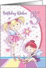 Birthday Girl Age 5, Ballerina Fairies card