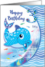 Birthday Age 3, Baby Blue Dolphin card