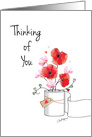 Coronavirus, Thinking of you, Poppies in toilet roll vase card