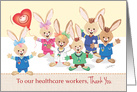 Thank You, Healthcare workers, Covid-19, Cute Bunnies in uniforms. card