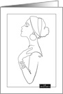 Blank Art Card with Single Line Drawing Female card