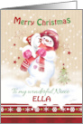 For Ella, Snowchild hugs her snow puppy.. card