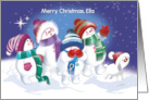 For Ella, Snow Children look to the sky for Santa. card